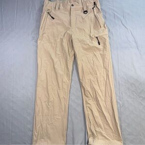 Deus Ex Machina Pants Mens Small Beige Lightweight Hiking Travel Zip Pockets